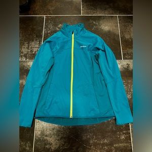 O7 Patagonia Womens Wind Shield SoftShell Jacket size L Large Teal